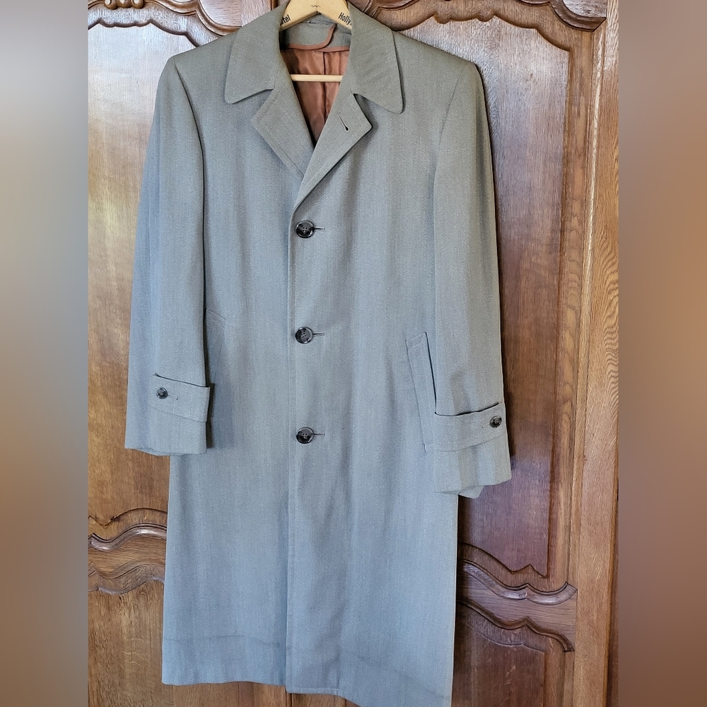 Dundee Dura-Twill Gaberdine 1950s Overcoat Size 44